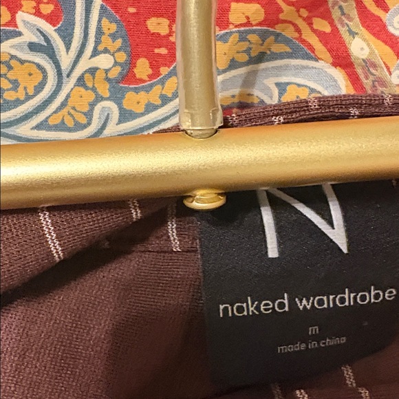 N by NAKED WARDROBE BROWN PINSTRIPE PANTS- size medium - Picture 5 of 7